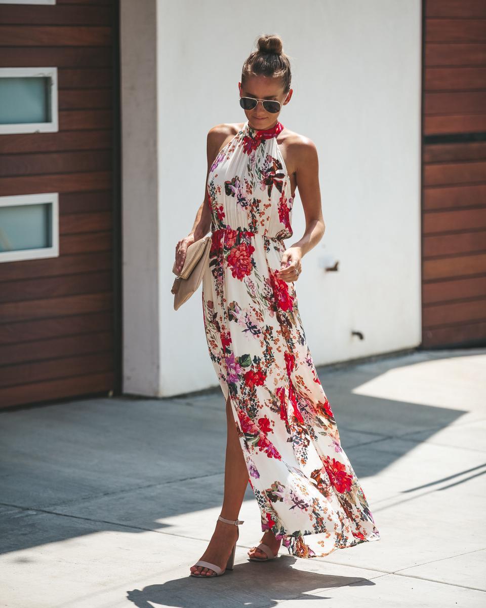 Women's Printed Sleeveless Swing Dress