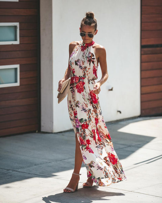 Women's Printed Sleeveless Swing Dress